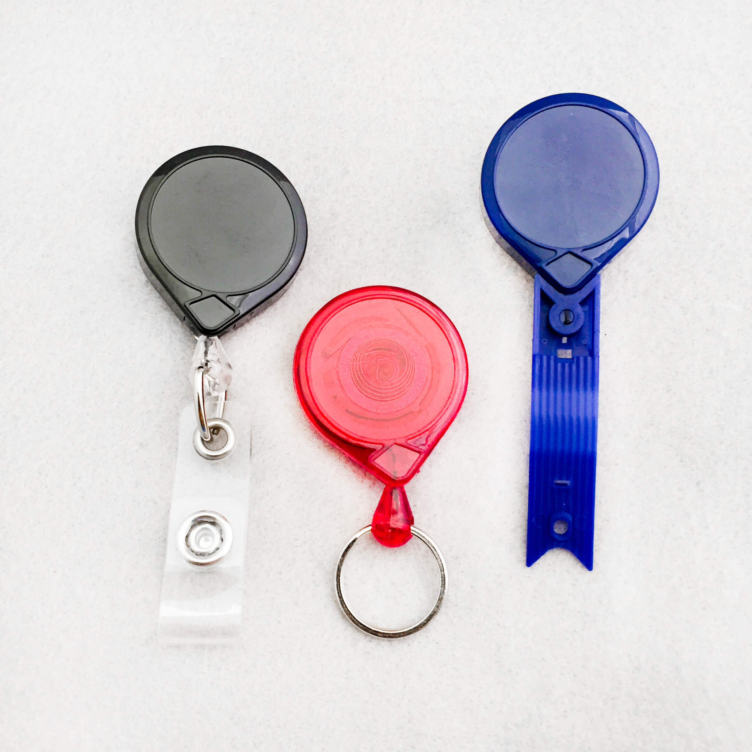 Mini-Bak Badge Reels, Manufactured by Key-Bak in U.S.A.