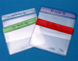 Color Top Badge Holder with slot and chain holes, Yellow, 1 pack of 300