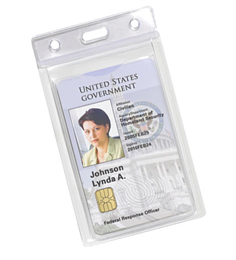 Shielded Vinyl Badge Holder, protects smart cards