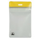 ESD Zipper Badge Holder, Yellow Header, Horizontal