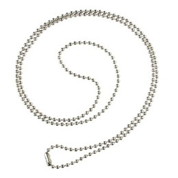Beaded Neck Chain with nickel plated steel beads, 30 inches