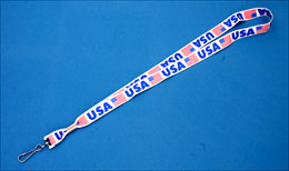 USA Flag Lanyard - 3/4 inch with Swivel Hook - Closeout item