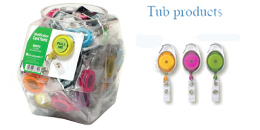 Card Reel, Quick Clip Fashion Carabiners, 1 tub of 36(Assorted Colors)
