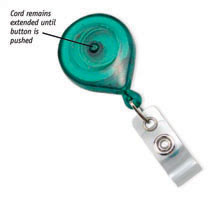 Round Lock-Out Badge Retractor with Vinyl Strap and Slide Clip