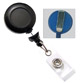 No-Twist solid color badge reel with slide back and strap end fitting