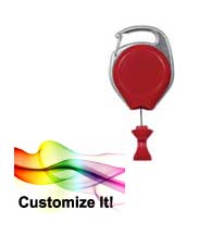 No Twist Carabiner Badge Reel with U-Shaped Plastic Bullet, Solid Colors