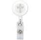 Cross Imprinted Badge Retractor with Vinyl Strap and Slide Clip