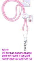 Pink Breakaway Lanyard, with Quick Disconnect w/ Swivel Hook