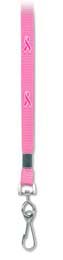 Breast Cancer Awareness Lanyard,  3/8 inch Breakaway with Swivel Hook