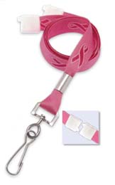 5/8 inch Breakaway,Satin-Like Pink Ribbon Preprinted lanyard