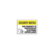 SECURITY NOTICE - This Property Is Protected By Electronic Surveillance - High Performance Plastic