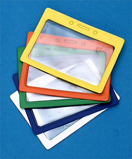 Badge Holder 407-T or 1820-2006 - Color Frame - Credit Card Size Horizontal - 100 Pack