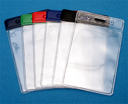 Badge Holder 406-N or 1820-1056 With Color Top  - Credit Card Size - Vertical - 100 Pack