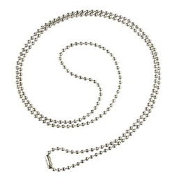 Beaded Neck Chain NC-36 or 2125 -2000 - Nickel Plated Steel Beads - 36 inches