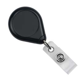 Badge Reel 605-I-BLK - Premium Grade With Strap and Slide Clip - 25 Pack