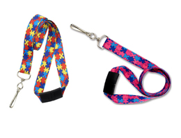 Autism Awareness Puzzle Lanyard 2138-5281 - Breakaway and Swivel Hook